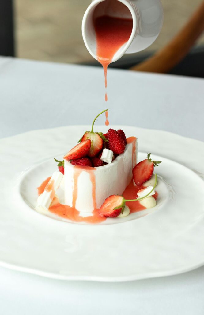 panna cotta vanille fraise par Evan